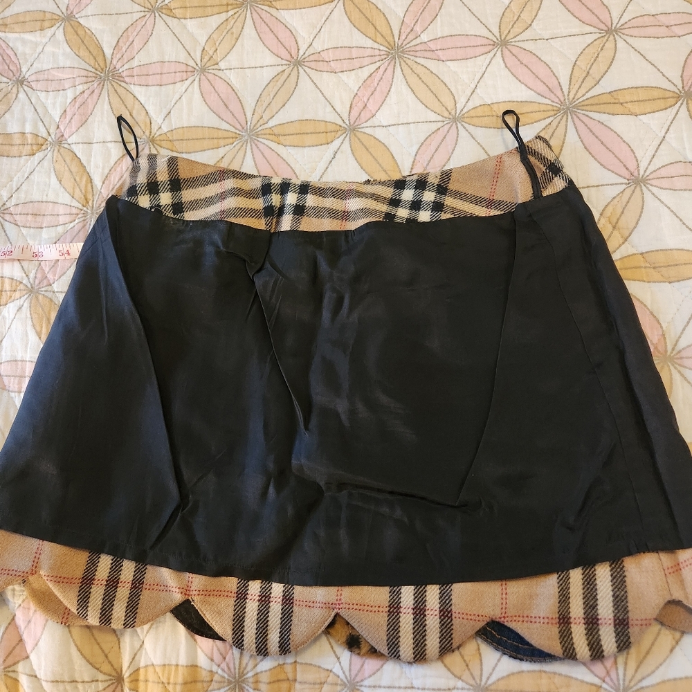 Moschino Couture! 1990s Vintage Patchwork Skirt Wool Faux Leather Denim Faux Fur - Picture 6 of 17